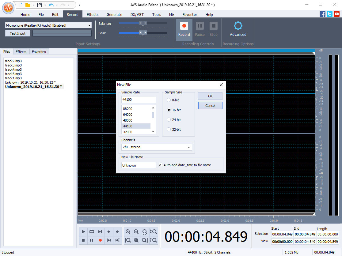 screenshot of AVS Audio Editor